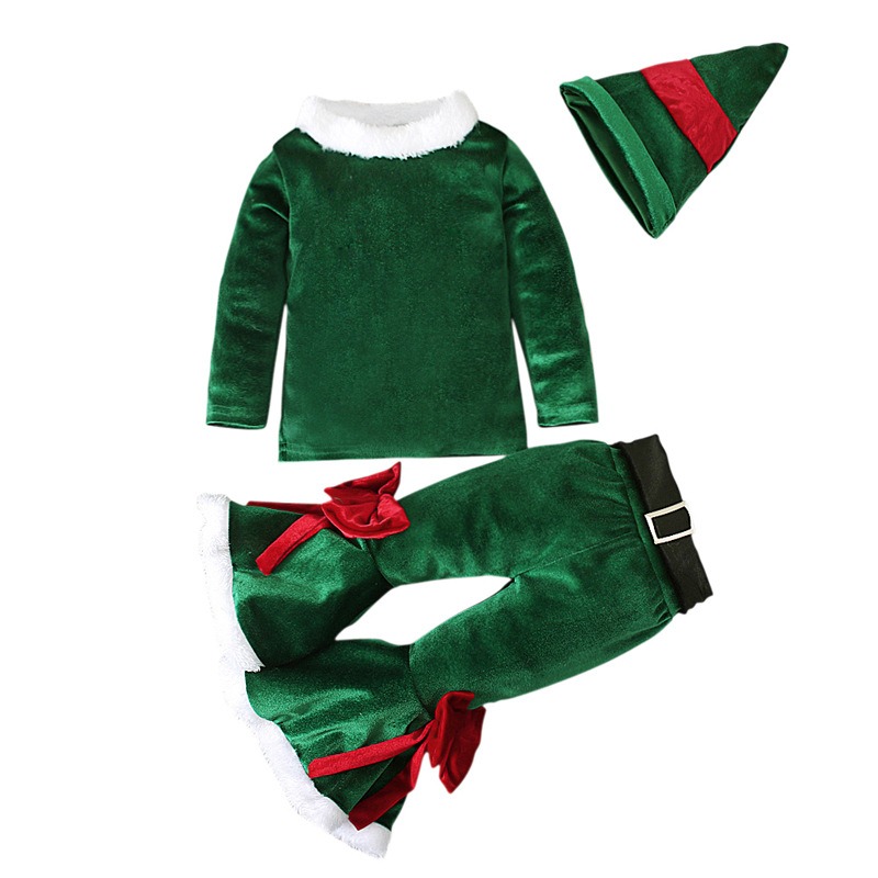 Elf Costume Christmas - Mädchen Weihnachtsmann Cosplay Kostüm Grüne Elfen