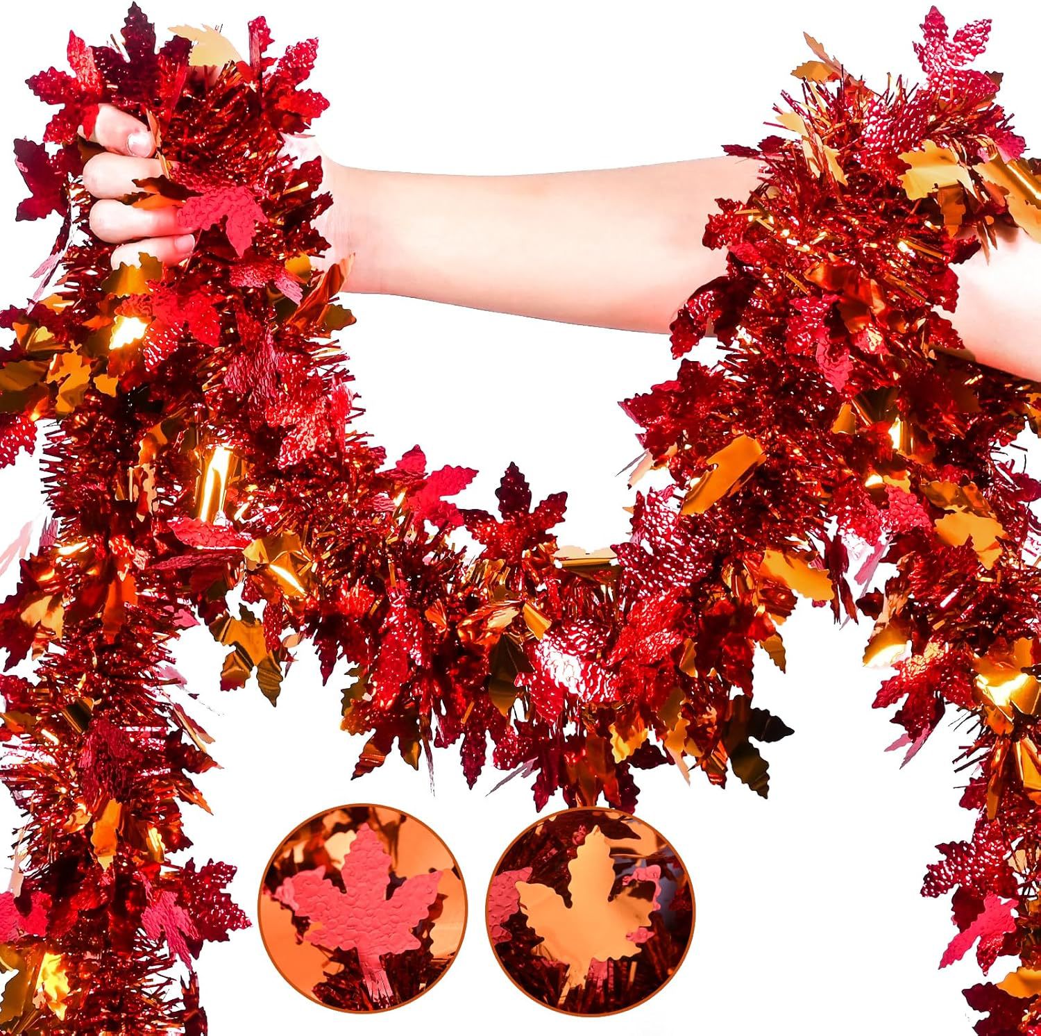 Tinsel Garland Decoration - Herbstliche Tinsel-Girlande für Thanksgiving, Herbstdekoration für
