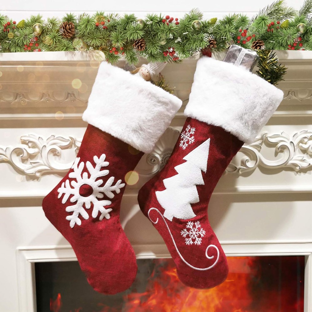 2-4 Stück Große Jute-Weihnacht – Christmas Stocking Hanging Bewertung und Preis