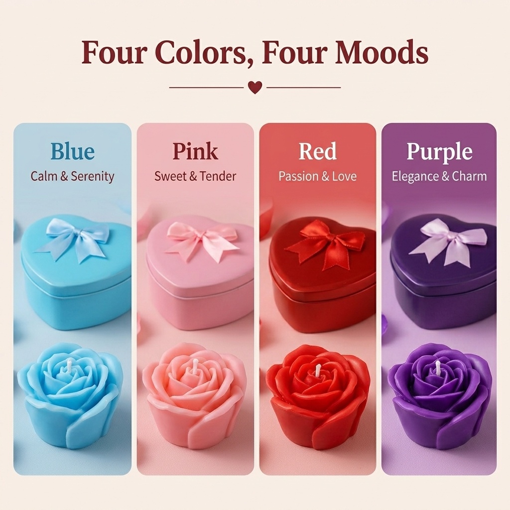 6-teiliges Set Rosenförmiger S – Holiday Candle Set Bewertung und Preis