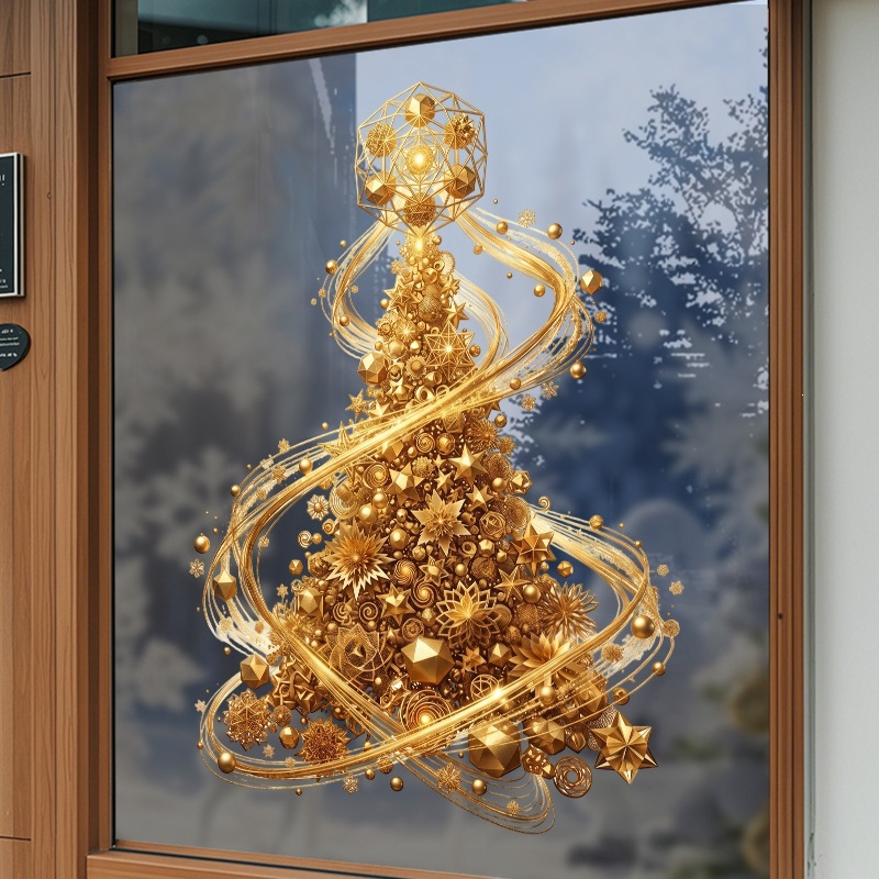 Goldener Weihnachtsbaum-Fenste – Snowflake Window Decal Bewertung und Preis