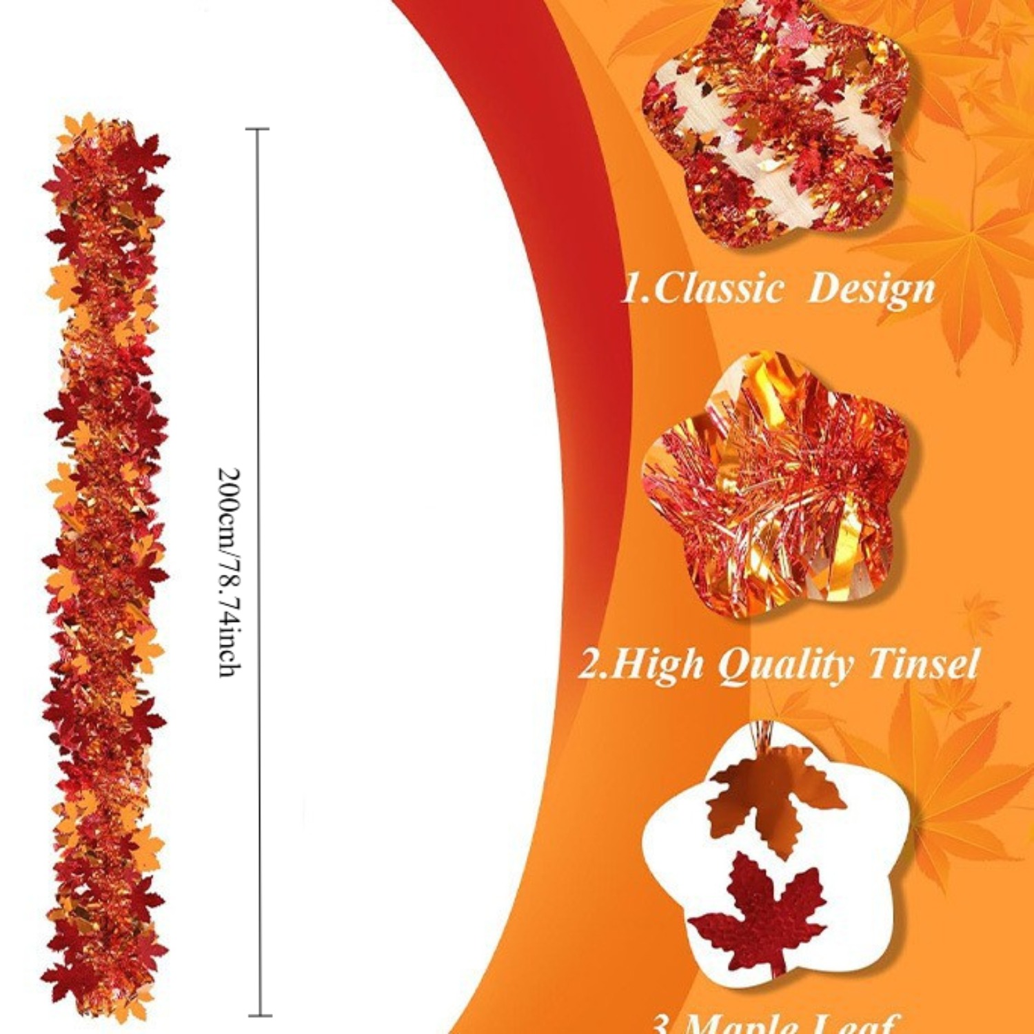 Herbstliche Tinsel-Girlande fü – Tinsel Garland Decoration Bewertung und Preis